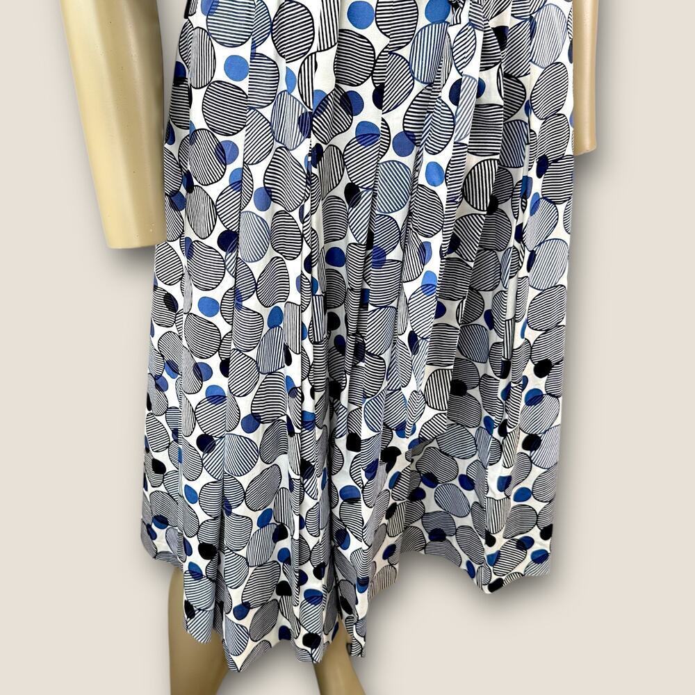 Anne Klein Sleeveless Polka Dot Pleated Fit Flare Tie Belt Sheath Dress Size 6 - Picture 8 of 16